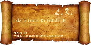 Lőrincz Kristóf névjegykártya