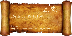 Lőrincz Kristóf névjegykártya